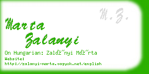 marta zalanyi business card